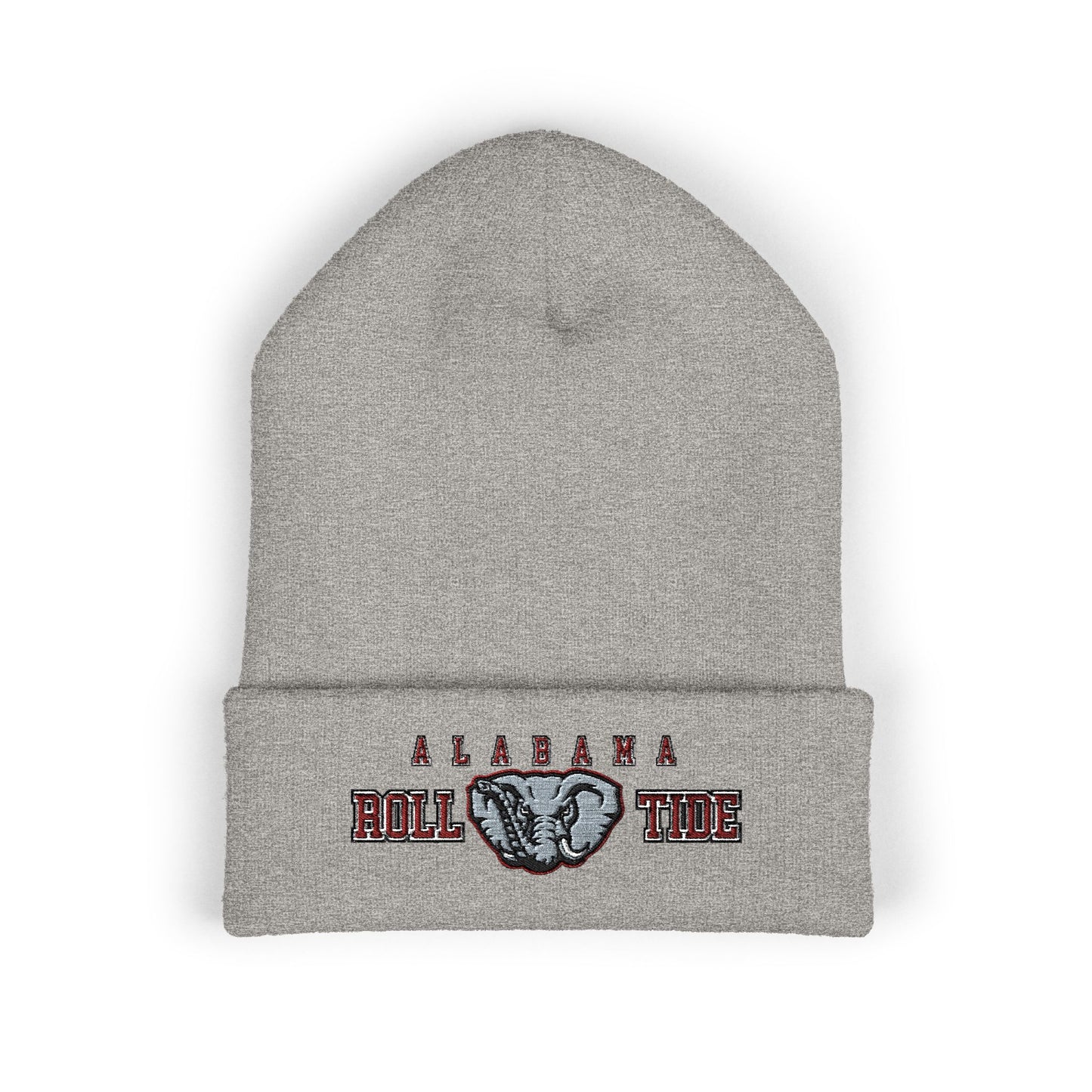 Gray beanie with 'Alabama Roll Tide' logo on a white background