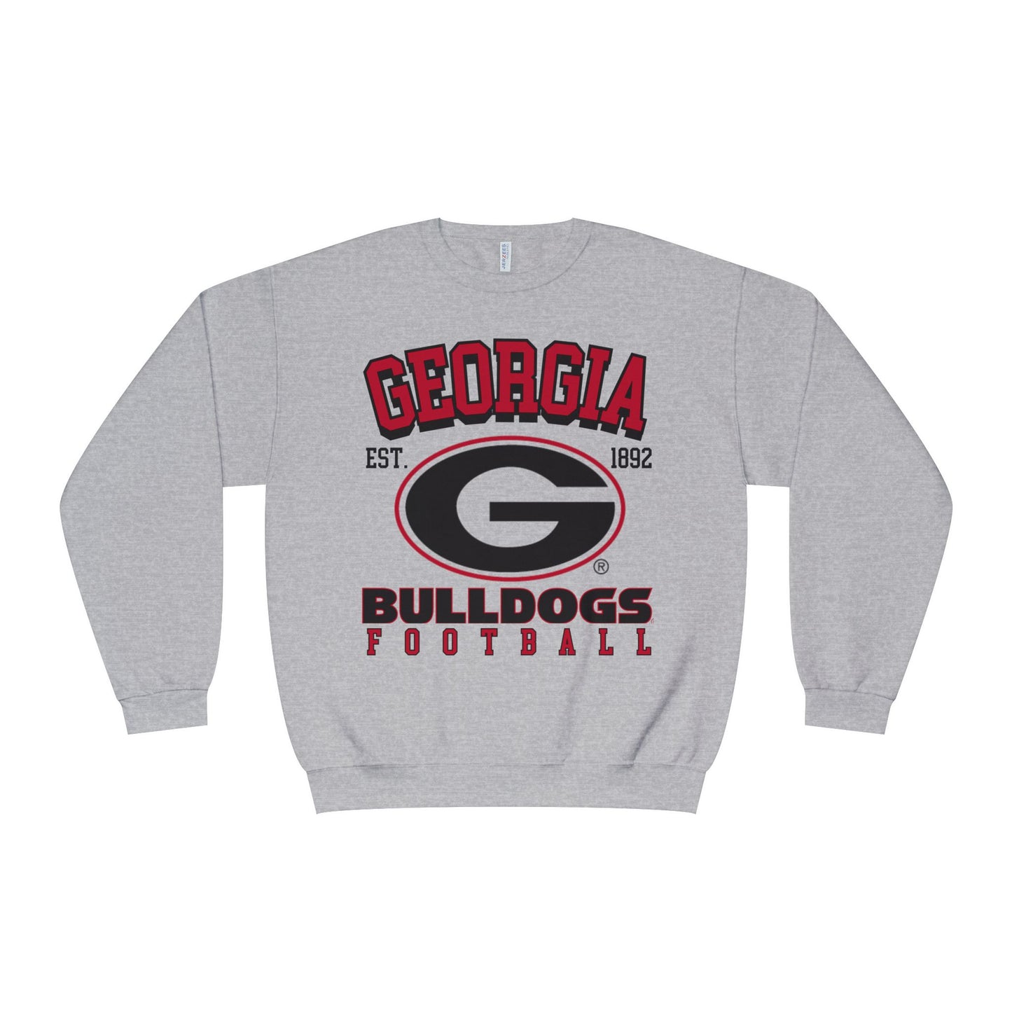 Gray sweatshirt with Georgia Bulldogs football logo on a white background