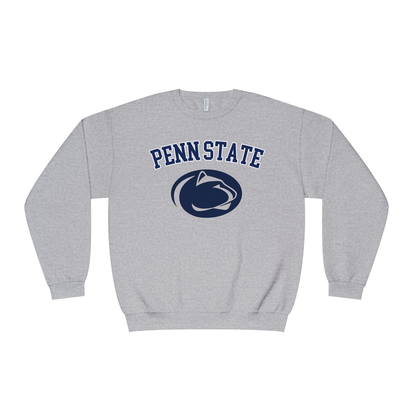 Gray sweatshirt with Penn State logo on a white background