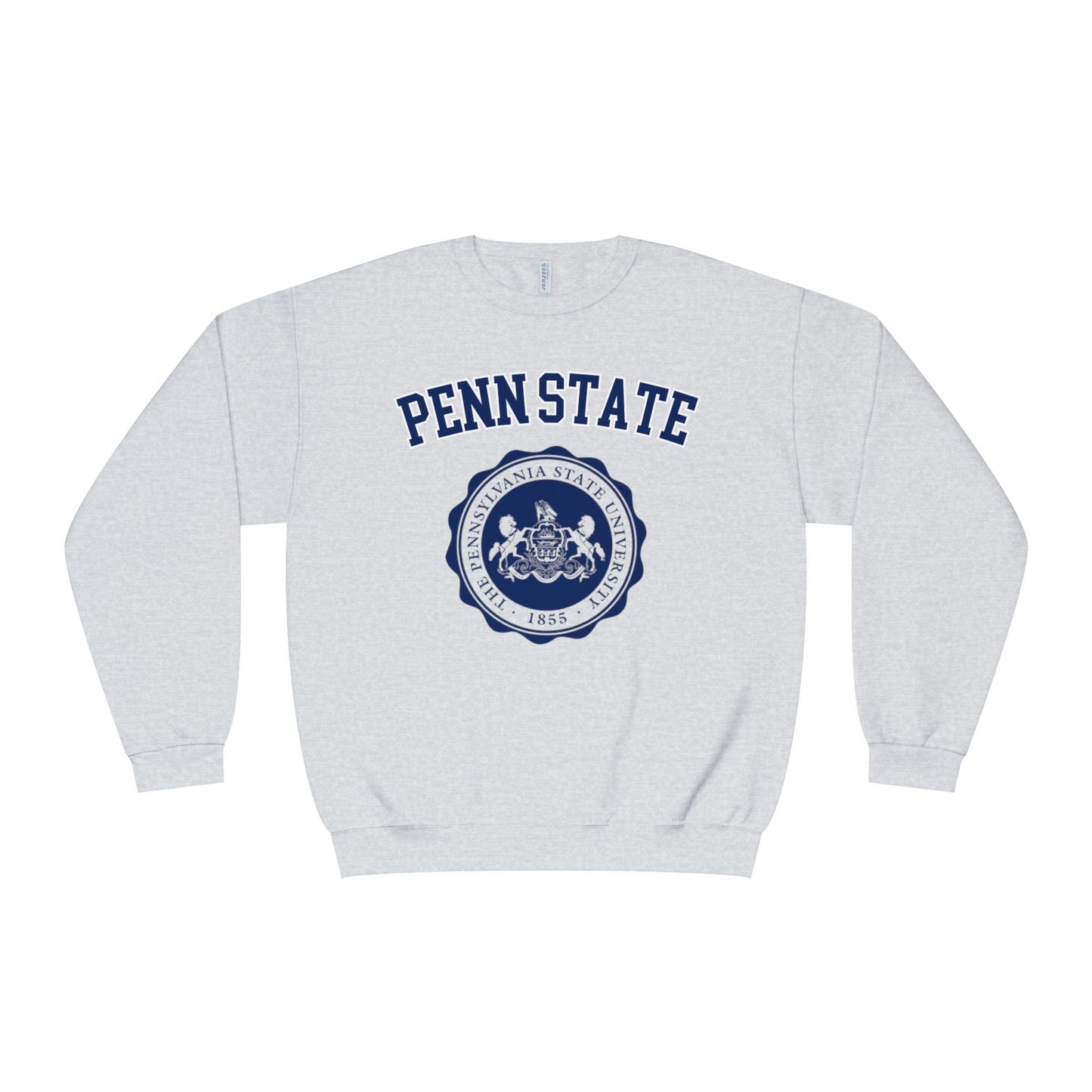 Gray sweatshirt with 'Penn State' text and logo on a white background