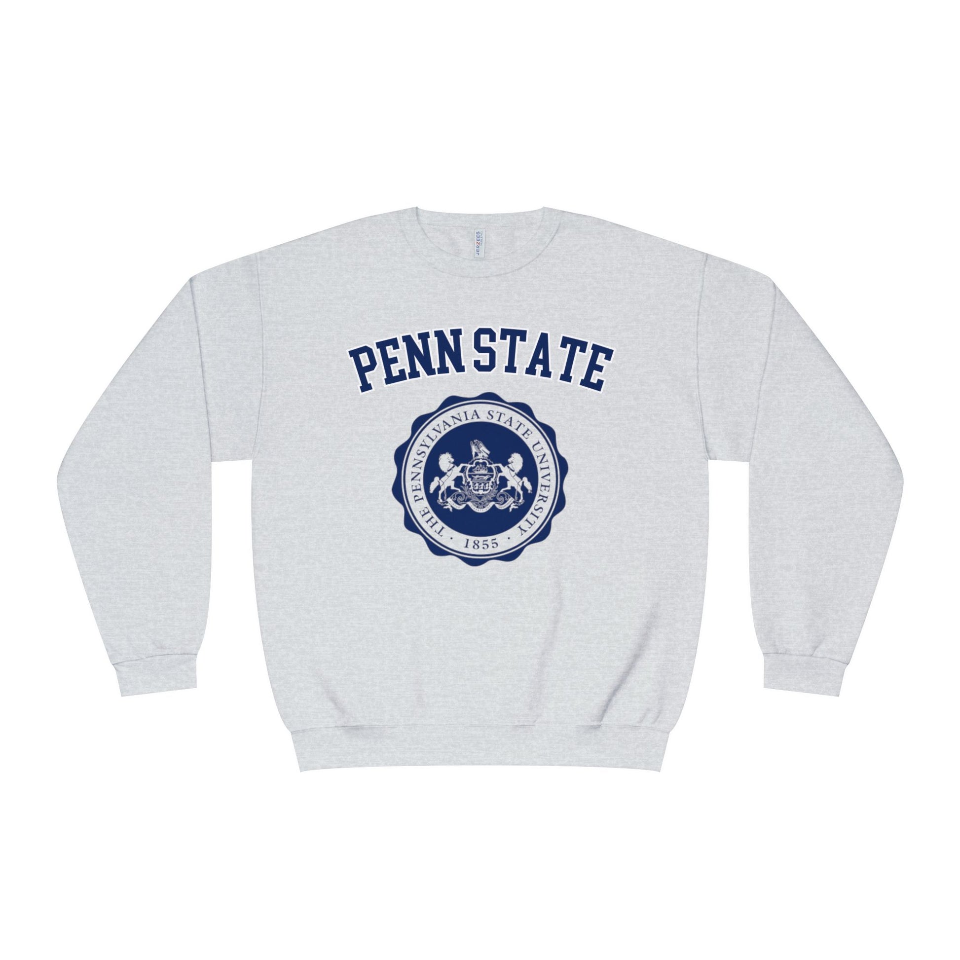 Gray sweatshirt with 'Penn State' text and logo on a white background