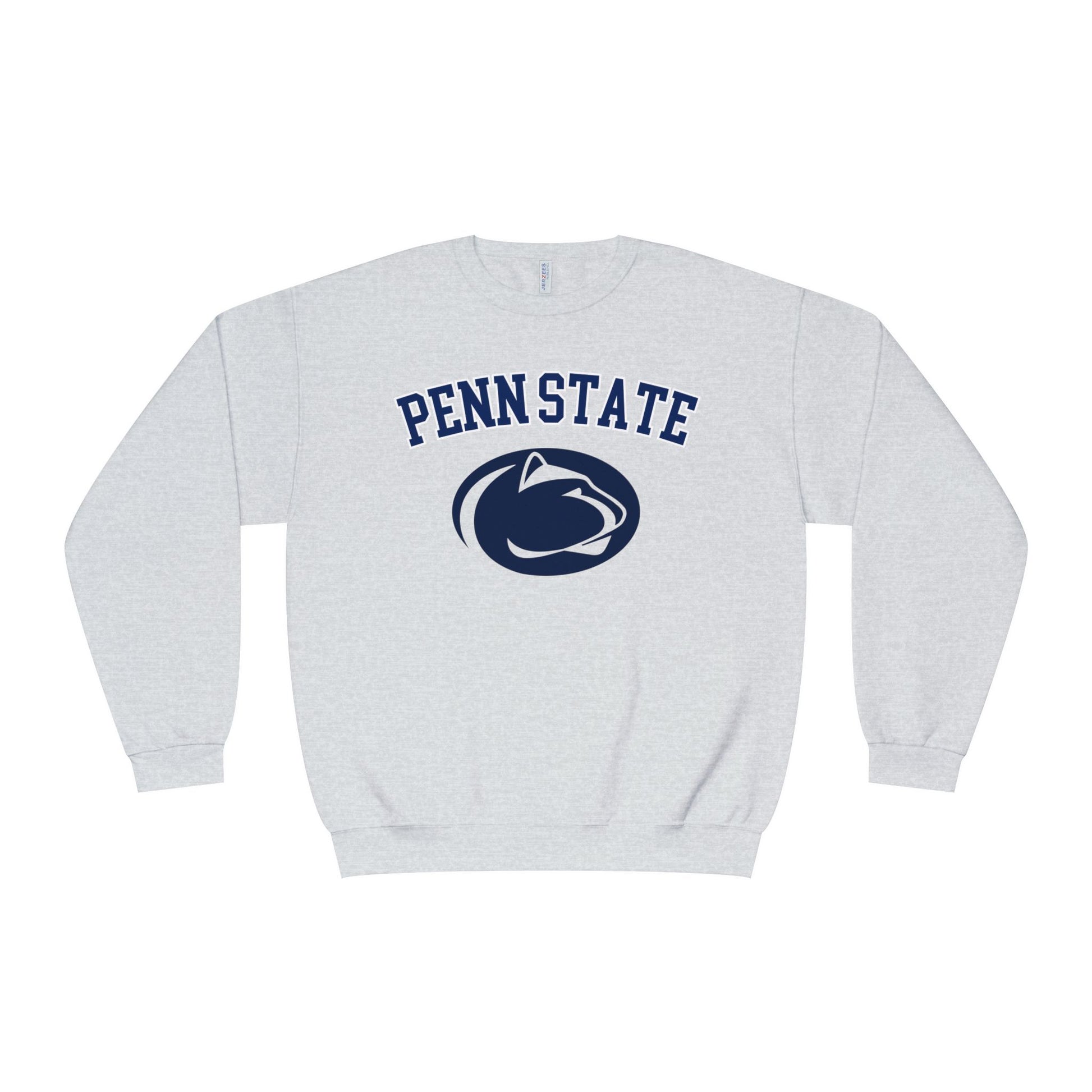 Gray sweatshirt with Penn State logo on a white background