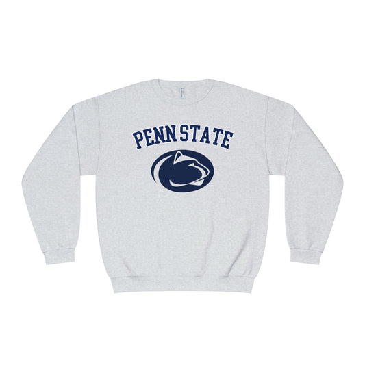 Gray sweatshirt with Penn State logo on a white background